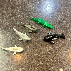 Lego Sea Ocean Creatures Lot of 5 Alligator Shark Whale Swordfish Animals As is